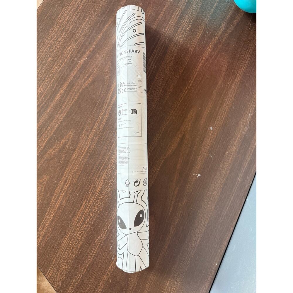 IKEA Lustigt Colouring Coloring Paper Roll Alien Theme Retired AftonSparv